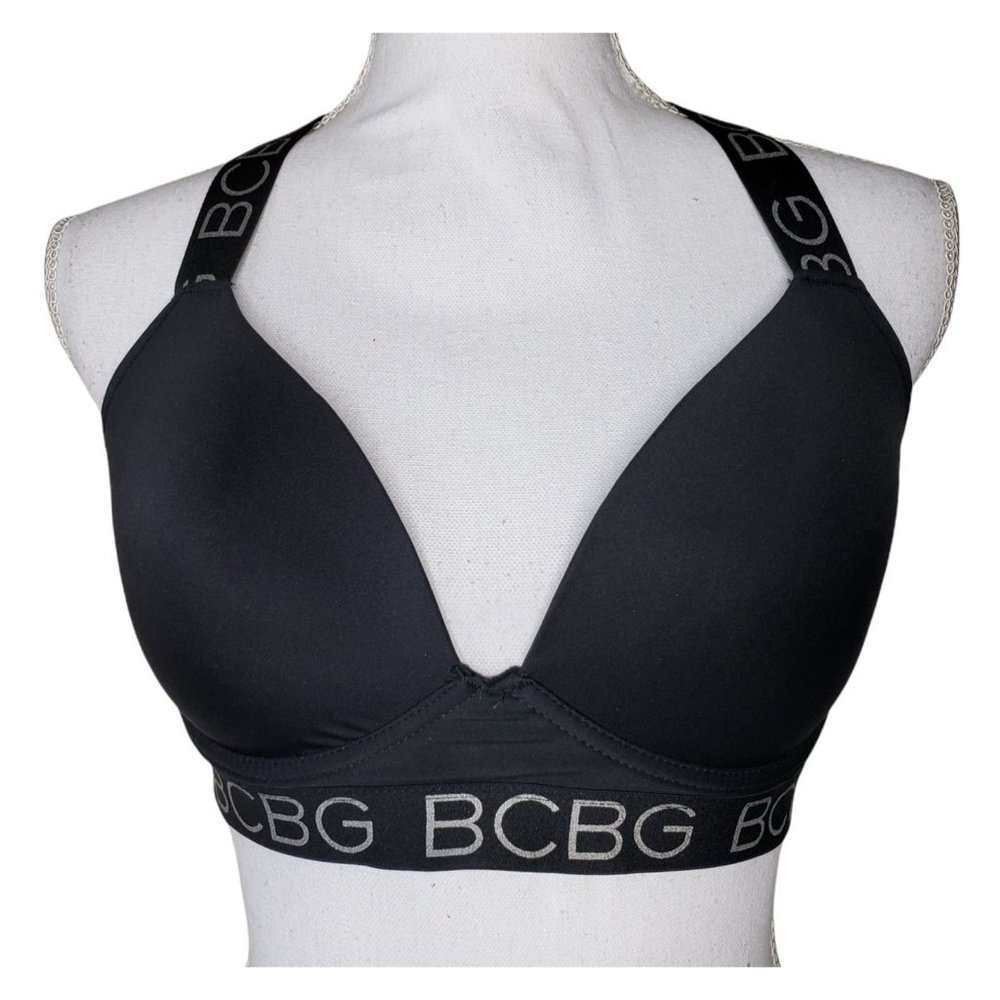 2 BCBG Bras Black Tan Leopard Wireless Padded 13.5" Under Bust 36C New *Read*